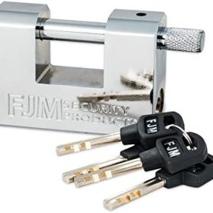 FJM Security SPSA80-KD 3-1/8" Triple Chrome Plated D-Shaped Security Padlock, Keyed Different, Keyed Padlocks